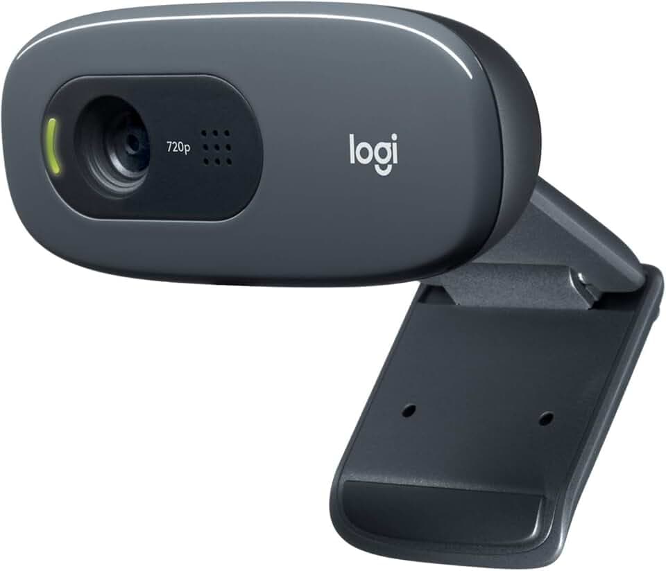 Logitech C270 Webcam Streaming HD, 720p/30ips, Appel Vidéo HD Large Champ de Vision, Correction de la Lumière, Micro Antiparasites, Skype, FaceTime, Camera PC/Mac/Portable/Tablette/Chromebook