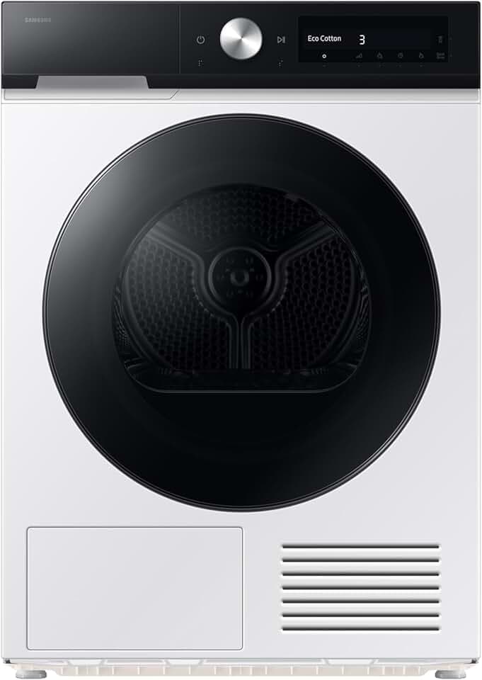 Samsung Sèche-linge Bespoke AI DV90DB7845GE/U3, 9 kg, pompe à chaleur, wifi, QuickDrive, AI Dry, capteur Optimal Dry, affichage AI Control, Charge avant, 60 L x 85 H x 60 cm Étiquetage Énergétique