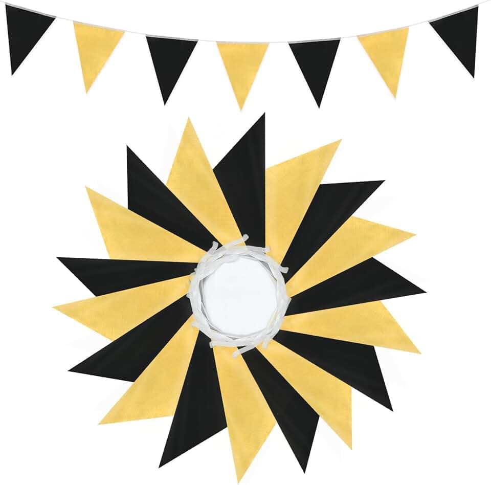 YUHGENWI Lot de 52 fanions triangulaires double face 20 m, parfaits pour diverses occasions comme fêtes d'anniversaire, mariages, anniversaires de mariage, fiançailles, et jardin