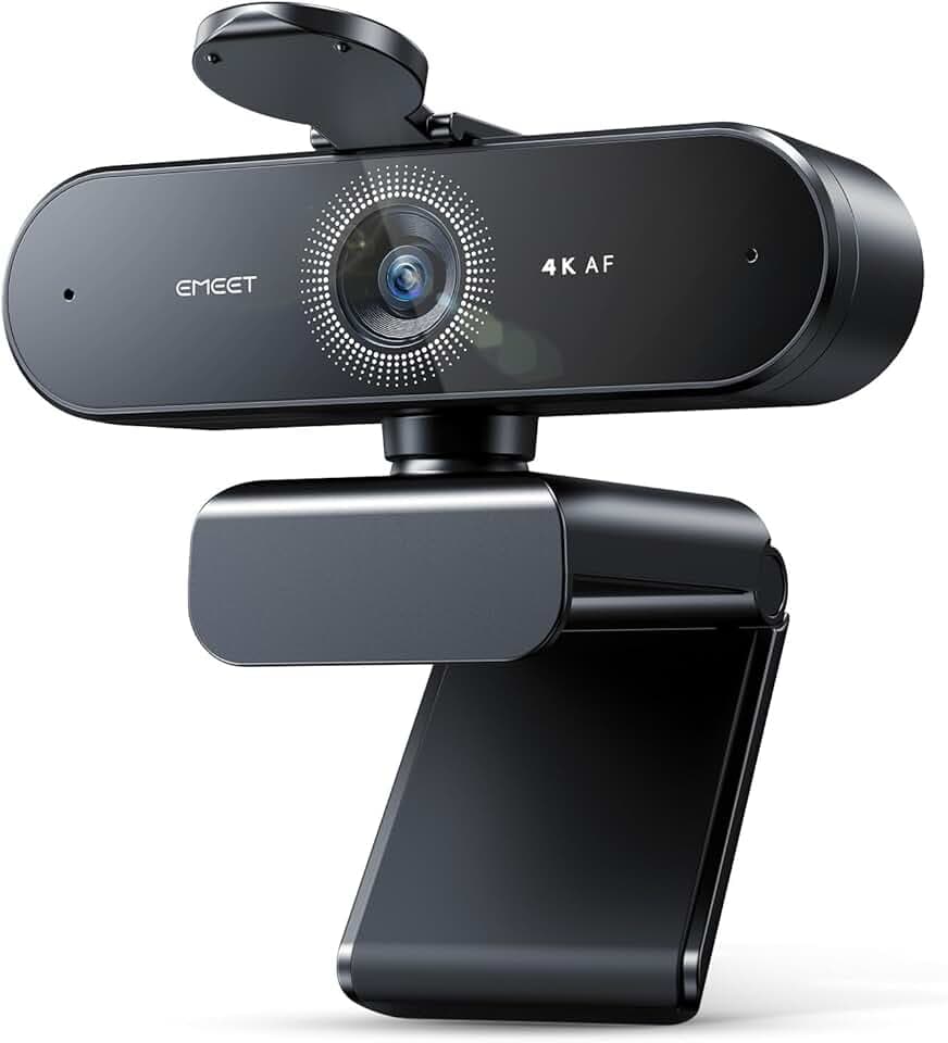 EMEET NOVA Webcam 4K 4K avec 2 microphones, suppression du bruit, caméra Ultra HD 73°, PDAF pour Mac, ordinateur portable Certifié ClimatePartner