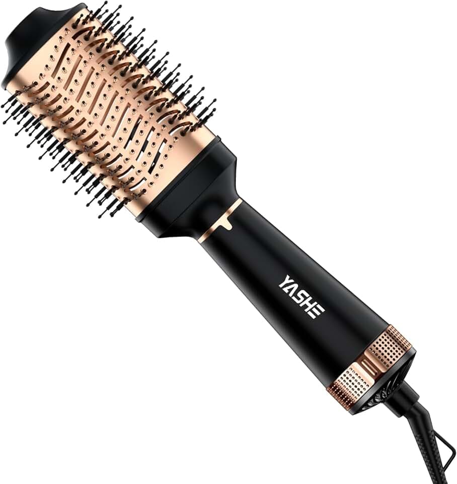 YASHE Brosse sèche-cheveux pour séchage rapide, brosses chaudes 4 en 1 en une étape pour coiffer et coiffer volumateur, brosse de sèche-cheveux à ions négatifs en 1200 W pour cheveux courts et longs