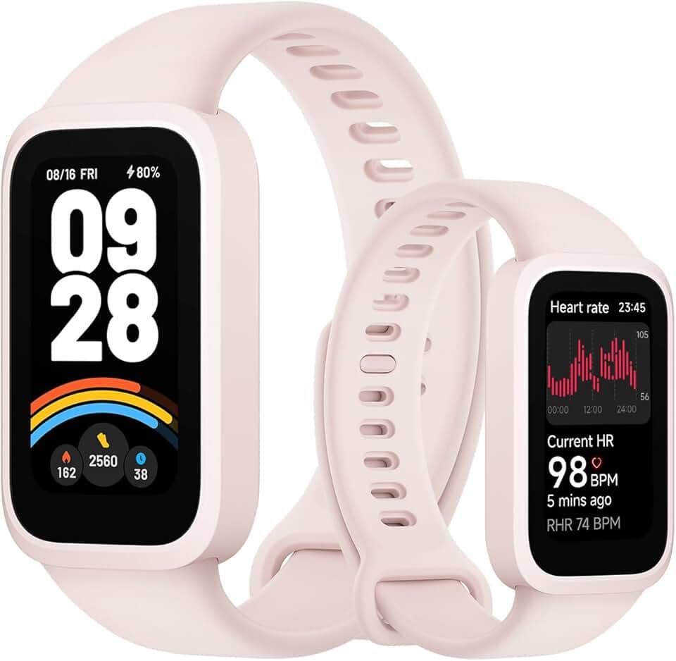 XIAOMI Smart Band 9 Active, Bracelet connecté pour Le Sport, Montre, écran TFT 37mm, taux de rafraîchissement élevé de 60 Hz, autonomie de 18 Jours,5 ATM, iOS et Android, Rose poudré