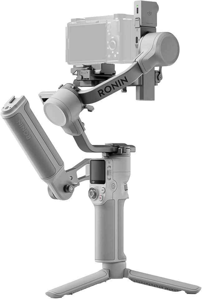 DJI RS 4 Mini Bundle, stabilisateur de nacelle pour caméra Canon/Sony/Panasonic/Nikon/Fujifilm, Verrouillage Automatique des Axes, Charge utile de 2 kg, nacelle de caméra, poignée de malette