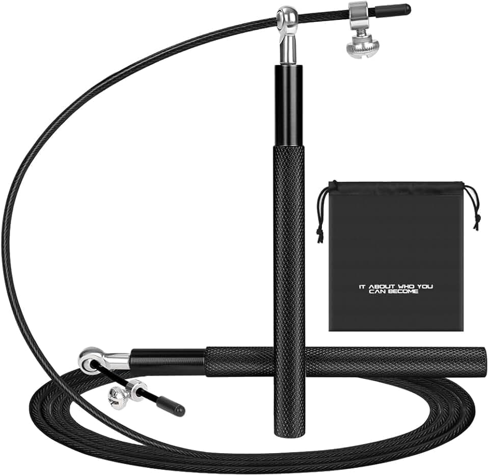 Flintronic Corde à Sauter de Vitesse, Cordes à Sauter Réglable pour Adultes, Jump Rope Fitness en Aluminium, Roulements Doubles, pour Sauter, Fitness, Boxe, Gym et MMA