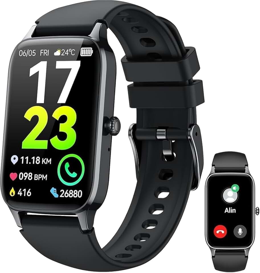 Bracelet Connectée Homme Femme Enfant, 1.57"Montre Connectée avec Appel Bluetooth, Etanche IP68 Podometre Smart avec Cardiofréquencemètre/SpO2/Sommeil/Chronomètre,100+ Montre Sport pour Android iOS