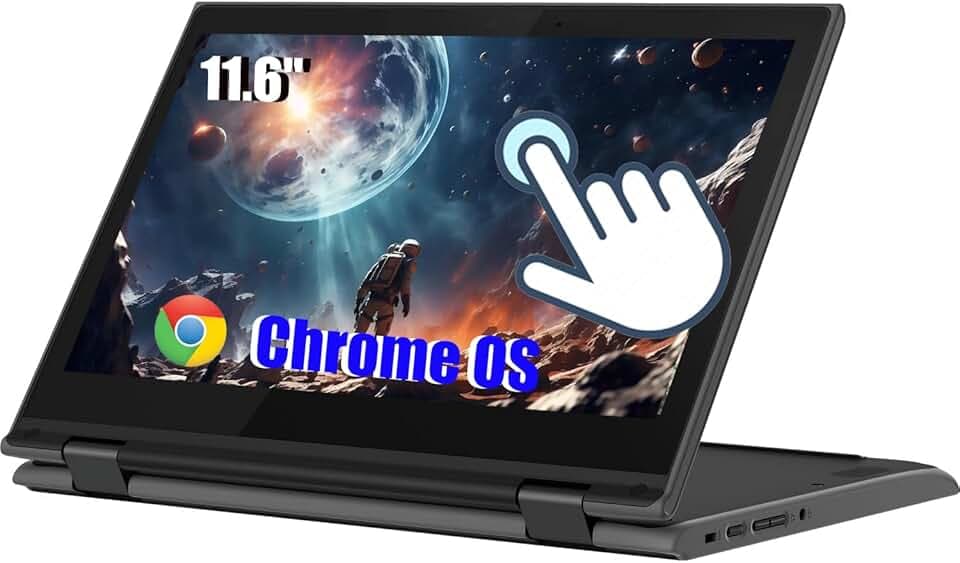 Lenovo Chromebook 300e Ordinateur Portable Tactile 2 en 1 11,6" (1366 x 768), Intel Celeron N4020, 4 Go de RAM, SSD 32 Go, Clavier Japonais, Chrome OS (reconditionné)