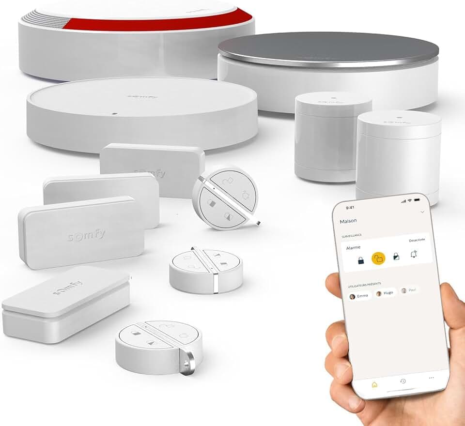 Somfy 1875282 - Home Alarm Essential Plus Integral, Alarme Maison avec détection Avant Intrusion, Compatible avec Alexa, Google Assistant et Tahoma, Système évolutif, Télésurveillance en Option