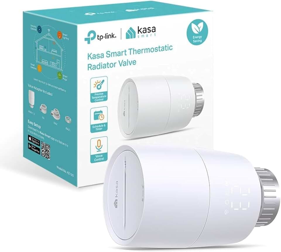 TP-Link Kasa Thermostat Connecté Matter, Compatible avec HomeKit, Alexa et Google Assistant, Réduisez vos factures et contrôlez le chauffage à distance via l'application, Kasa Hub Requis, KE100