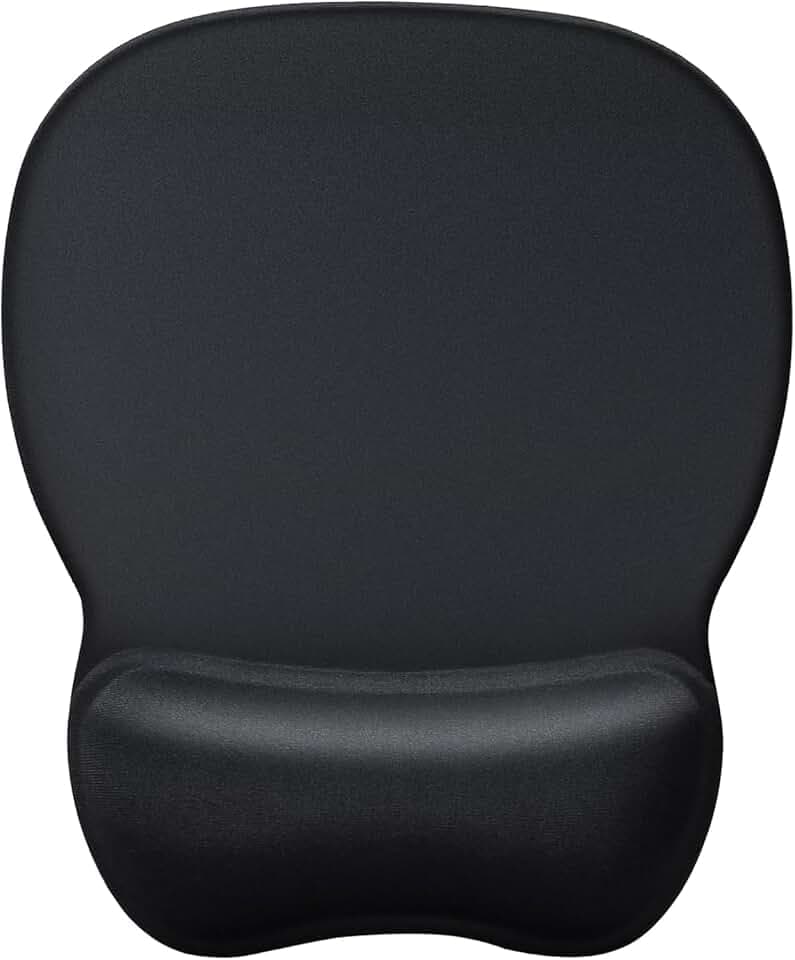 Tapis de Souris Ergonomique - Mouse Pad avec Repose-Poignet Mousse à Mémoire, Base Antidérapante, Texturé Résistant à l'usure Lavable, pour Jeux PC Portable Bureau Travail, Noir