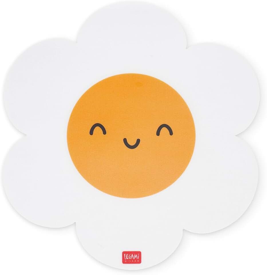Legami - Tapis de souris, Tapis de souris avec surface en PVC anti-poussière et anti-reflet, base en caoutchouc antidérapante, 22,3 x 23,3 cm