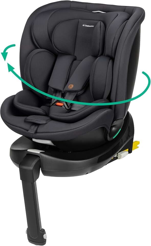Bebeconfort RevolveFix Plus 360 i-Size, Siège Auto Pivotant 360, 0-12 Ans, 40-150 cm, Siège Auto ISOFIX, Jambe de Force, Rotation 360, 6 Positions Inclinaison, 12 Positions Appui-tête, Full Black