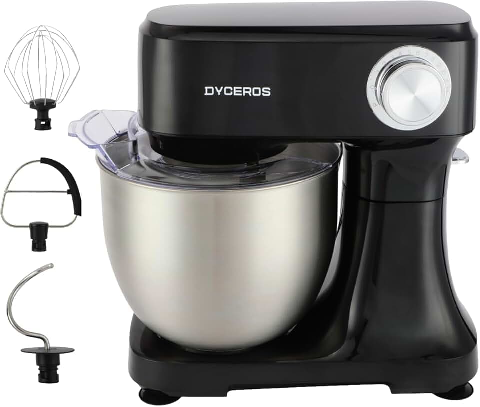 Robot pâtissier Dyceros Impastia 800W | Bol en acier inoxydable 5 L, 6 vitesses + turbo – Kit pâtisserie inclus
