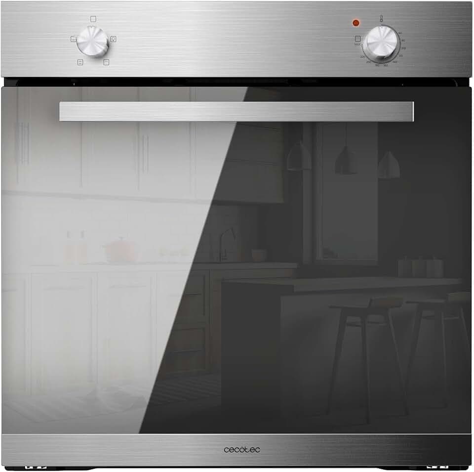 Cecotec Four encastrable Bolero Hexa C126000 Mirror A. 2800 W, capacité de 77 L, 4 fonctions, Steam Assist, Steam EasyClean, Cooling Fan, Triple Vitrage, Classe Énergétique A, Lumière intérieure.