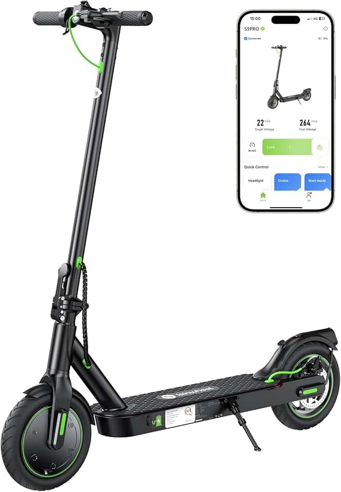 isinwheel S9Pro Trottinette Électrique Adulte,Autonomie 30 km,Electric Scooter 350W,Vitesse 6/15/25 km/h,Double Frein,Pneus 8,5" Increvables,Suspension Intégrée,Pliable