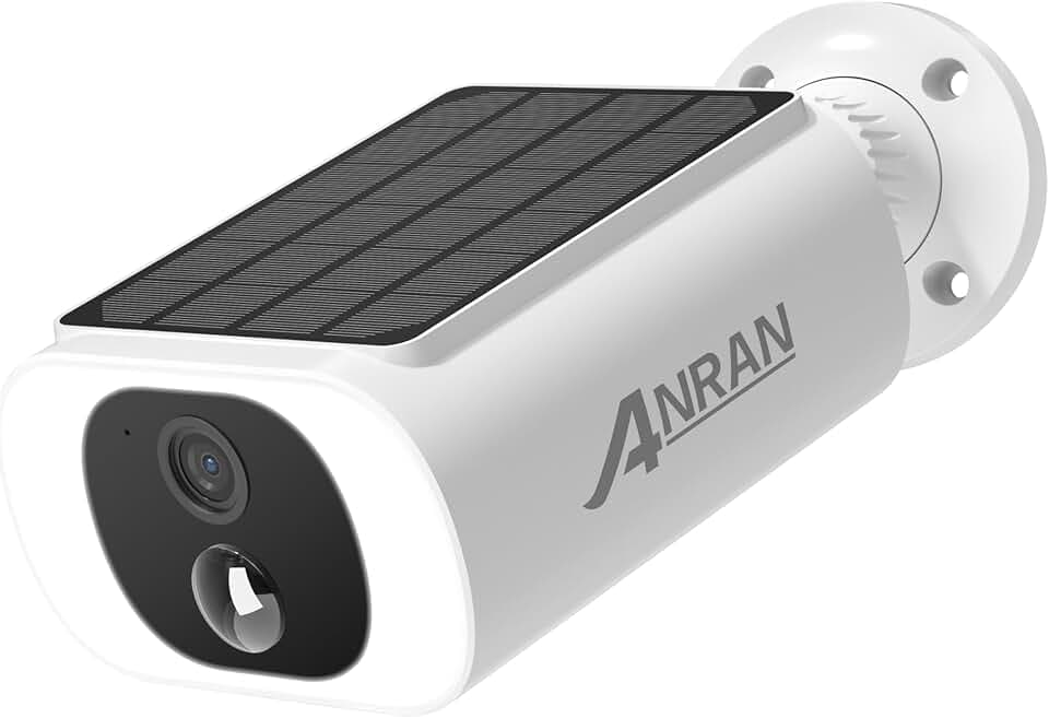 ANRAN 2K Caméra Surveillance WiFi, Panneau Solaire Intégré, Caméra IP Batterie, Puissance illimitée, Spotlight & Vision Nocturne Couleur, Audio Bidirectionnel, Detection Humaine, Sirène d'alarme