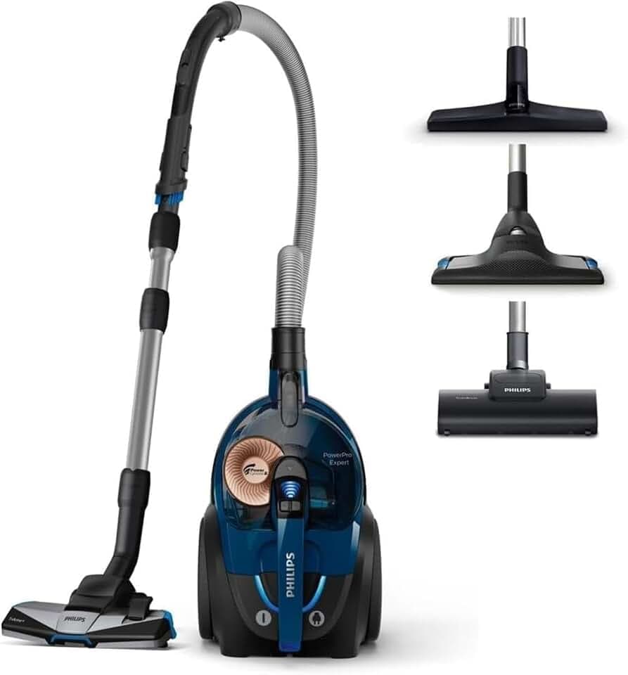 Philips Aspirateur sans Sac Série 7000 - Moteur 900W, Aspiration capturant 99,9% des Particules, Filtration HEPA 13, Brosse Turbo Animaux, PowerCyclone8, Compact, Bleu foncé (FC9745/09)