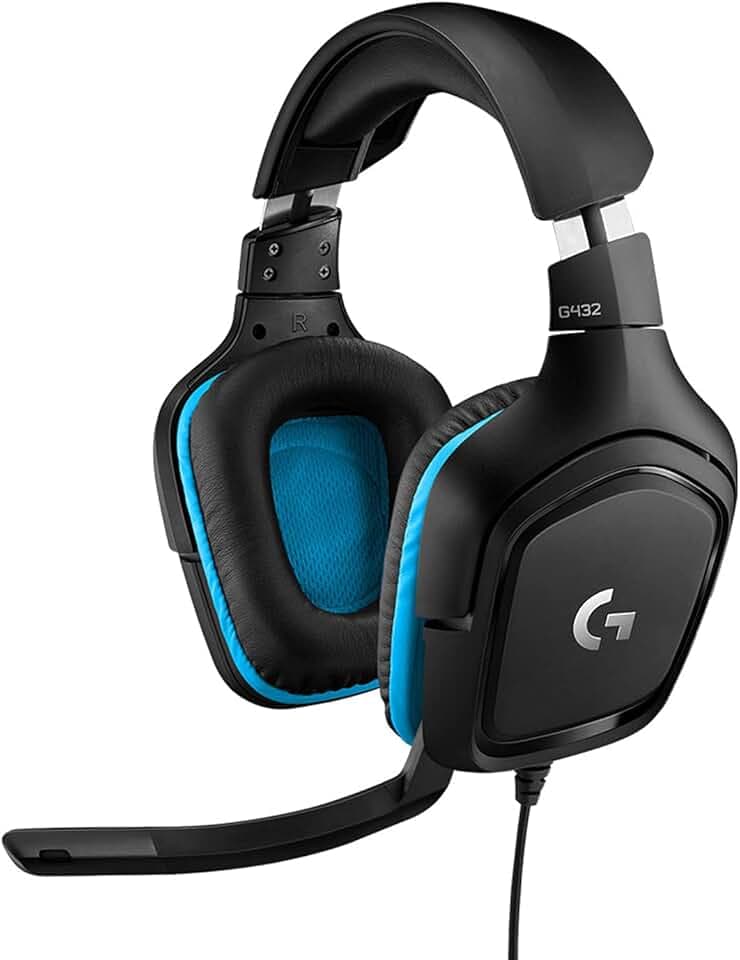 Logitech G432 Casque Gamer Filaire, Son 7.1 Surround, DTS Headphone:X 2.0, Transducteurs 50mm, USB/Audio Jack 3,5mm, Micro avec Sourdine Flip-Up, Poids Léger ,PC/Xbox One/PS4/Nintendo Switch - Noir