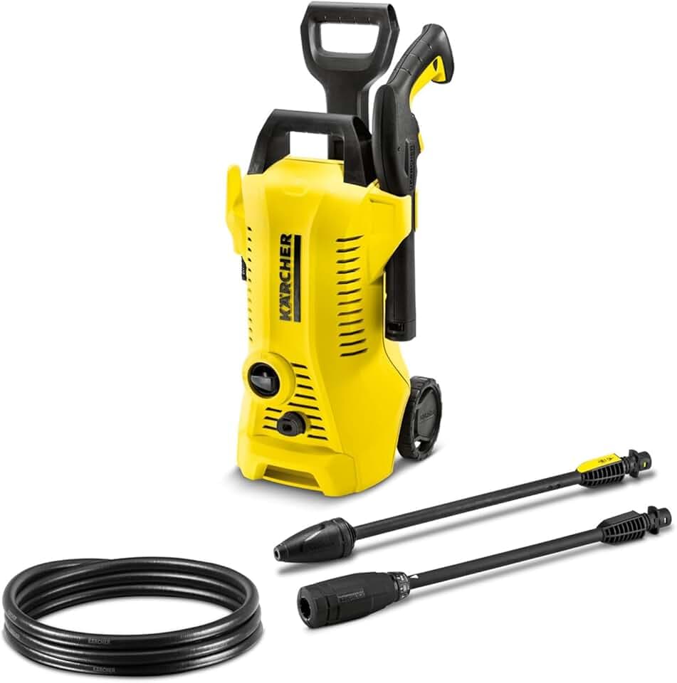 Kärcher Nettoyeur Haute Pression K 2 Power Control, Pression : Max. 110 Bar, Débit : 360 l/h, Surface : 20 m²/h, Filtre à Eau, Poids : 4,0 kg, Pistolet et Flexible Haute Pression, Rotabuse, Lance