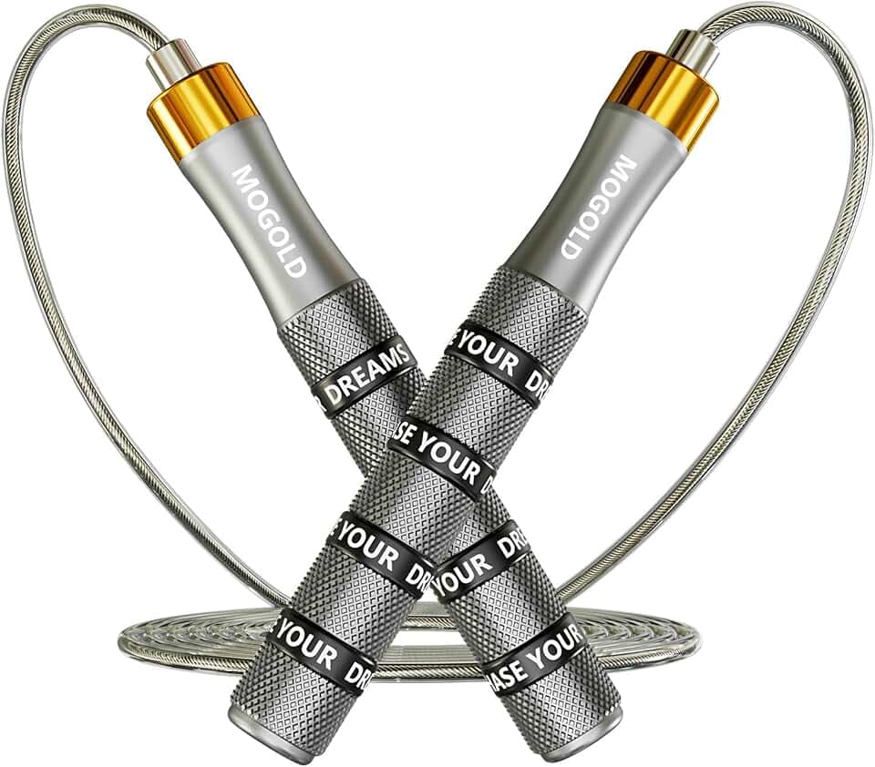 Corde à sauter de boxe – Corde à sauter de qualité supérieure avec roulement à billes, rotation à 360 degrés, corde à sauter avec câble en acier PVC de 4 mm d'épaisseur 3 m de long pour fitness