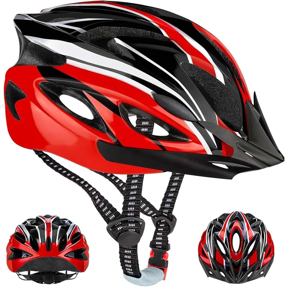 Casque Vélo Adulte Homme Femme, Casque VTT Mountain Bike avec Mousse EPS & Coque PC, Visière Amovible & Système Réglable 52-62cm, Léger Casque de Vélo de Route pour Vélo Électrique Ville