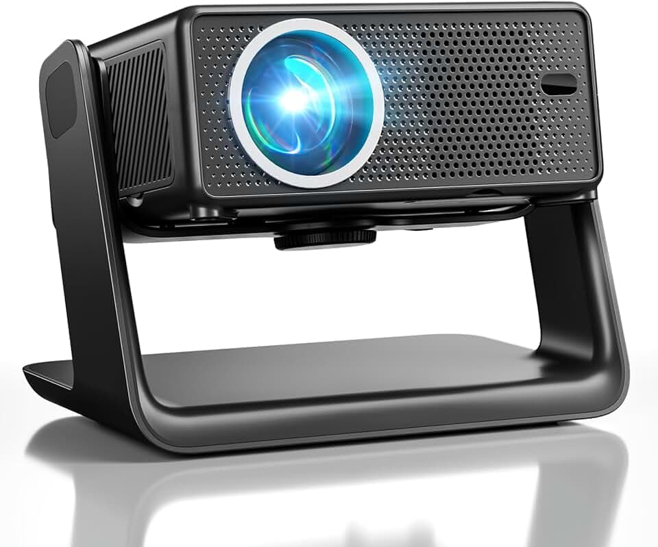 Videoprojecteur Compatible avec Netflix 28000 Lumen, Einyoumily Projecteur Video 4K Supporte 1080P, WiFi6 et Bluetooth, Retroprojecteur Focus Électrique/Correction Trapézoïdale, Compatible 100000 Apps