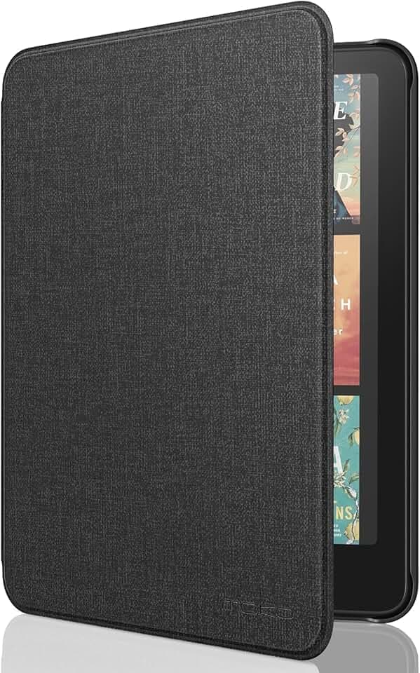 MoKo Étui Compatible avec 7" Kindle Paperwhite (12th Generation-2024) and Kindle Colorsoft Signature Edition 2024, Etui léger avec Auto Wake/Sleep pour Kindle Paperwhite 2024, Denim Noir
