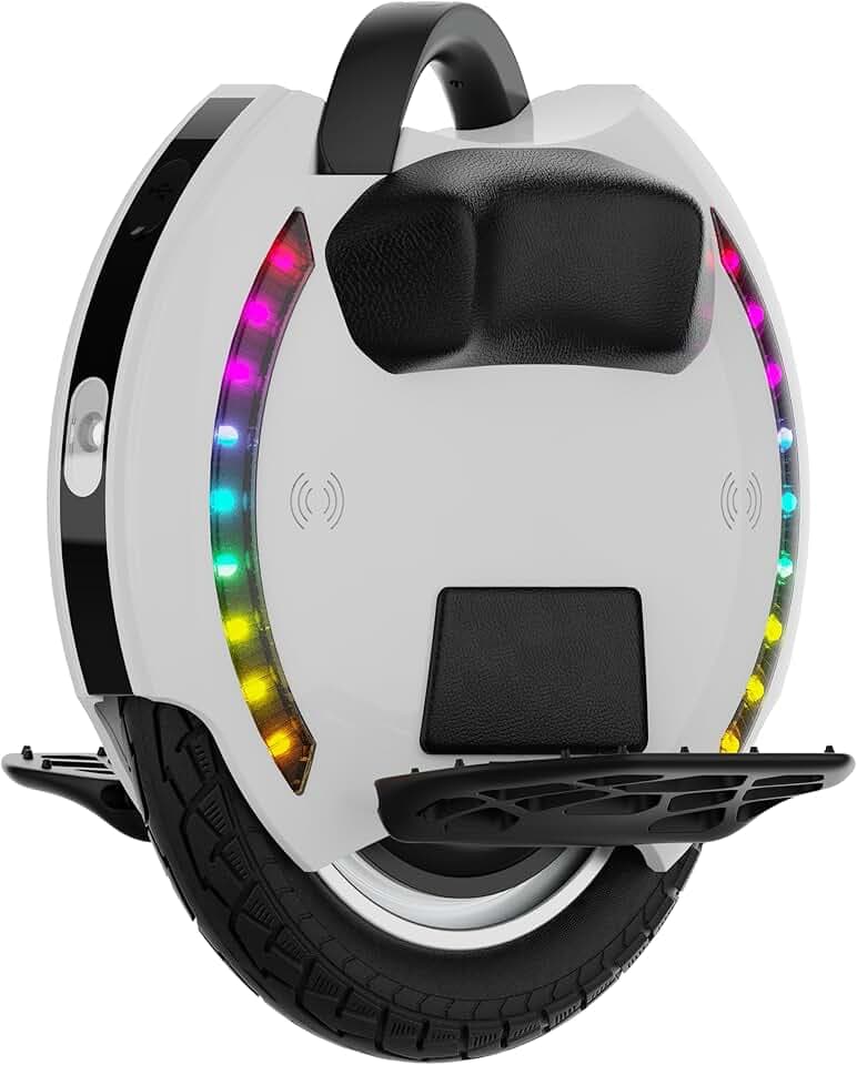 KINGSONG Gyroroue électrique KS-14M, Adulte,Blanche, Moteur 800W, Autonomie jusqu'à 15km, bridée 20km/h, Pneu Gonflable 14”, Haut-Parleur et Bluetooth