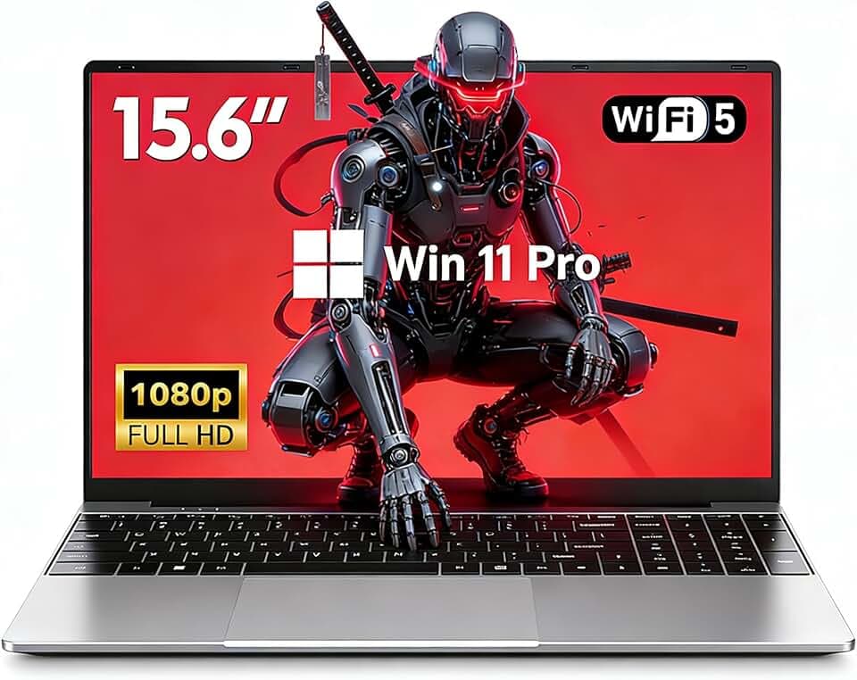 FUNYET Ordinateur Portable 15.6 Pouces Gaming Laptop Core i5-7Y54 16Go RAM 512Go SSD Win 11 Pro Écran 1920×1080 FHD PC Portable avec HDMI & USB 3.0x2 WiFi 5 BT 5.0 Type-C Clavier Rétroéclairé