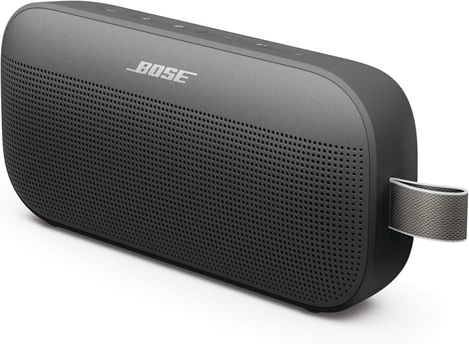 Bose SoundLink Flex (2e génération) Enceinte Bluetooth, Enceinte d’extérieur ultra-portable avec son haute fidélité, 12 heures d’autonomie, Enceinte résistante étanche à l’eau et à la poussière, Noir