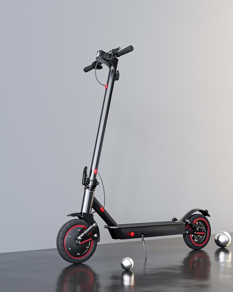 QnQ Trottinette électrique Adulte, avec Double Amortisseur, Moteur 500W/25KM/H, autonomie de 30 à 35 km, Batterie 36V 10.4 Ah, Pneu de 10'', 3 réglages de Vitesse, contrôle par l’Application