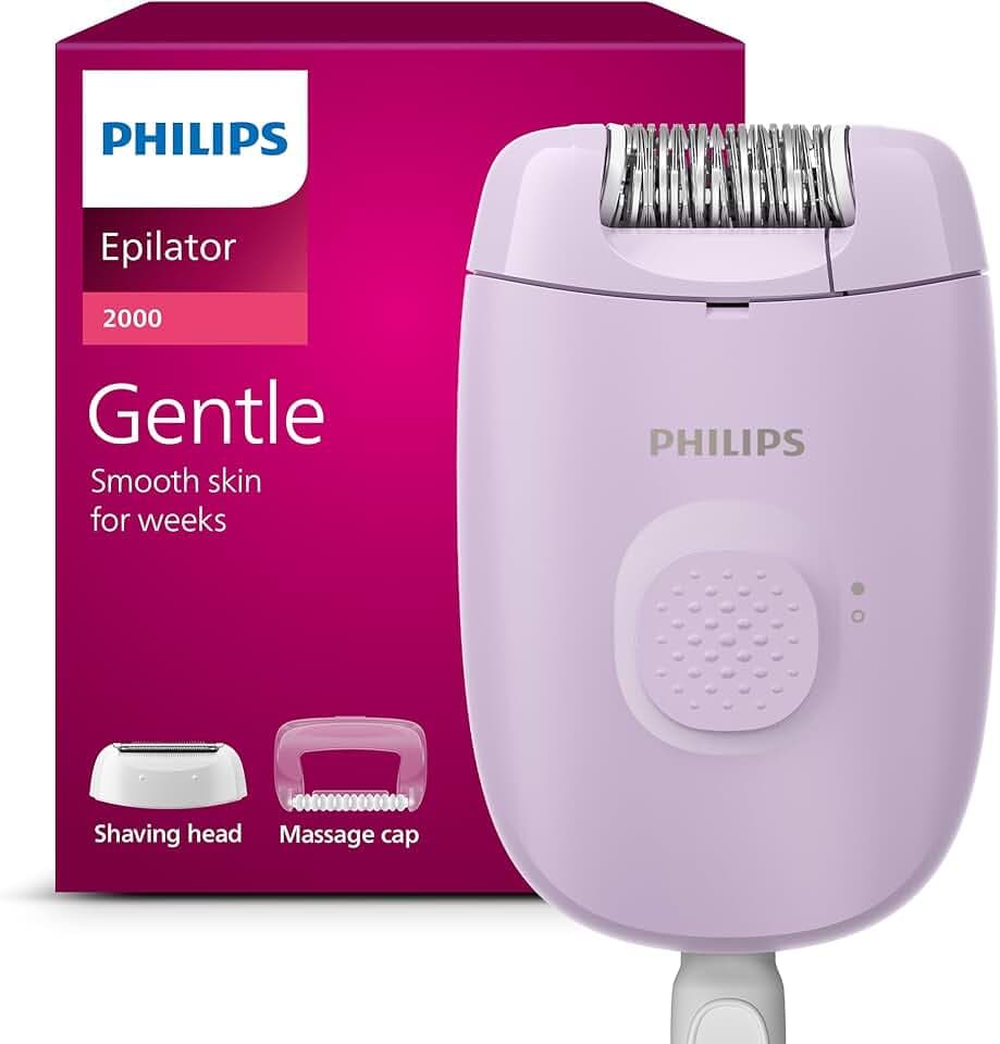 Philips épilateur série 2000 – épilateur filaire pour le corps et les zones sensibles, épilation et rasage pour femmes, modèle BRE237/00