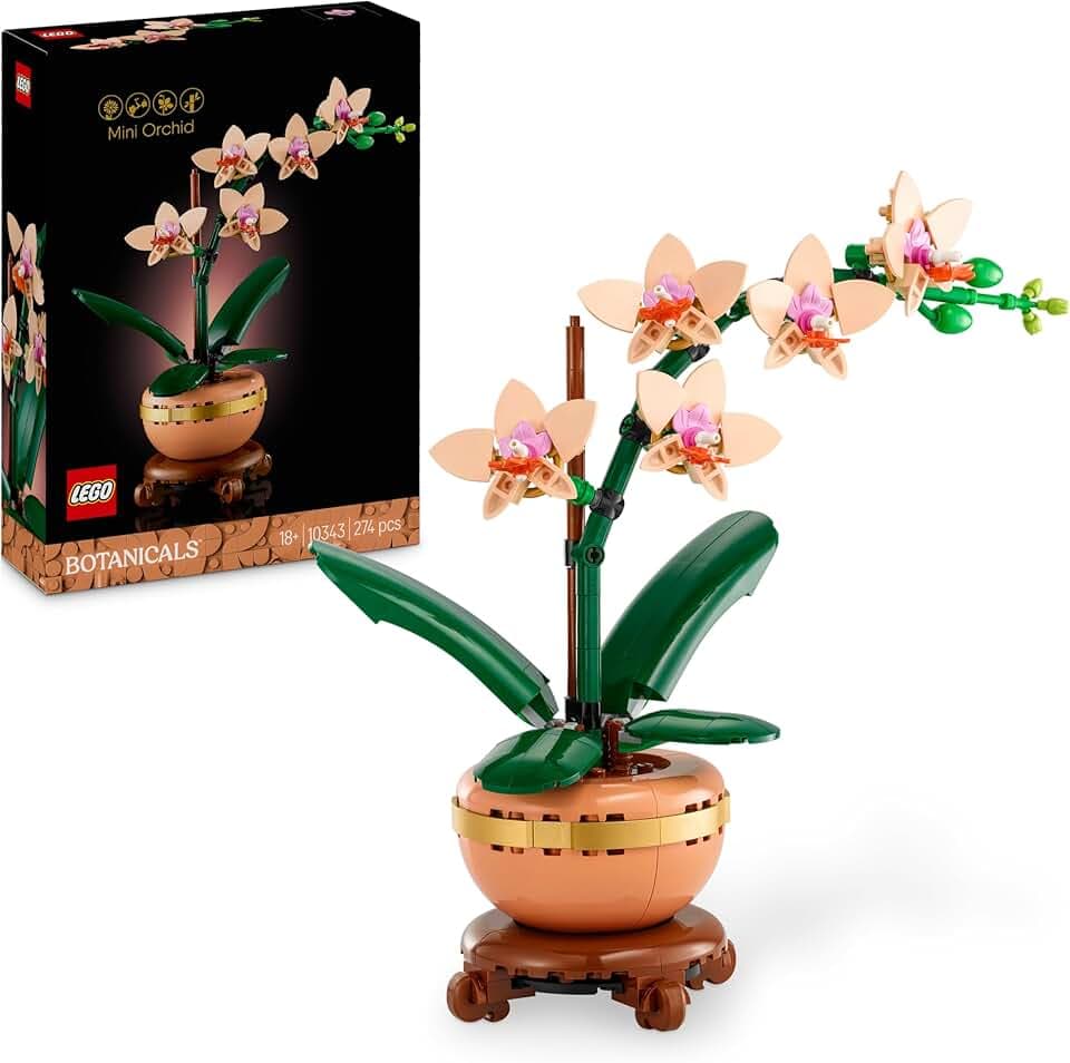 LEGO Botanicals L’Orchidée Miniature - Fleurs Artificielles pour Adulte Passionné.e de Nature - Plante avec Pot Style Terracotta - Décoration Intérieure - Idée de Cadeau pour la Fête des Mères 10343