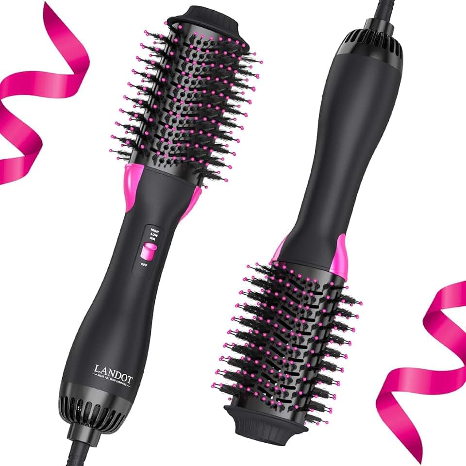 Brosse Soufflante Chauffante, Sèche-Cheveux Brosse 3 en 1 - Brushing Express Anti-Frisottis, 3 Modes de Chaleur, Ions Négatifs pour Cheveux Lisses et Brillants Global Recycled Standard