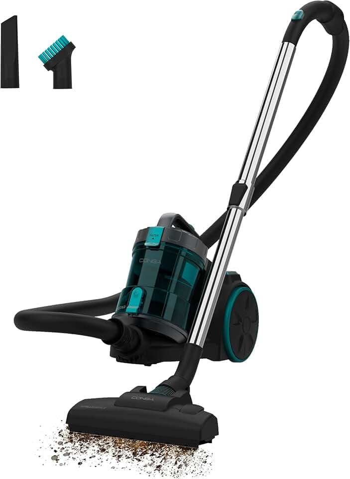 Cecotec Aspirateur Traîneau sans Sac Conga Rockstar Cyclonic XL. 890W, Réservoir Grande Capacité 2.5L, Filtre Haute Efficacité, Tube Télescopique Métallique Ajustable, Accessoires pour Meubles