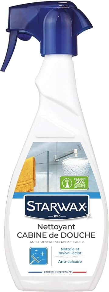 STARWAX Nettoyant Anti-calcaire pour Cabine de Douche 500ml | Nettoie élimine le calcaire et fait briller bac de douche pare-douche robinetterie et carrelage mural, ne raye pas