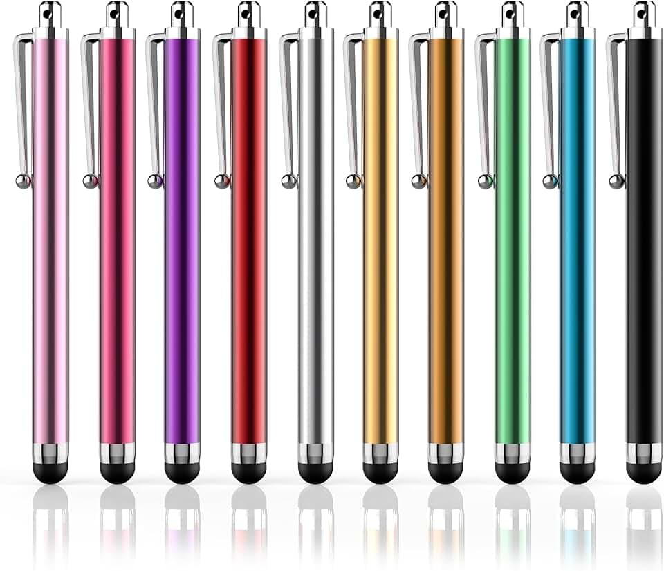 Pack de 10 Stylets AUZOSL pour Tablette avec Écran Tactile - Stylet pour Téléphone Portable - Stylet Tactile pour Smartphones et Tablettes