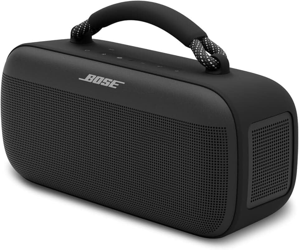 Bose Soundlink Max, Grosse Enceinte Bluetooth étanche, Enceinte puissante Rechargeable avec Jusqu’à 20 Heures d’autonomie, USB-C, Enceinte avec entrée auxiliaire 3,5 mm intégrée, Noir