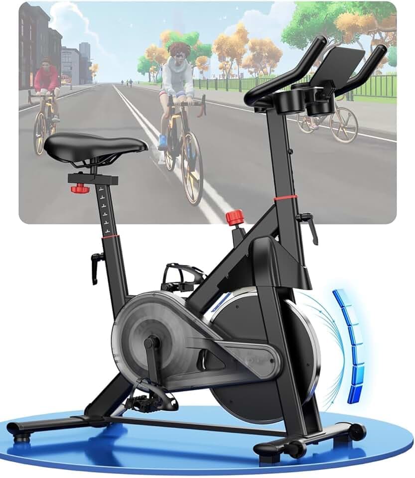 Copant Vélo d'Appartement pour La Maison avec Écran LCD et Application, Vélo d'Exercice d'Intérieur avec Résistance Magnétique Réglable, Capacité de Poids de 136 kg