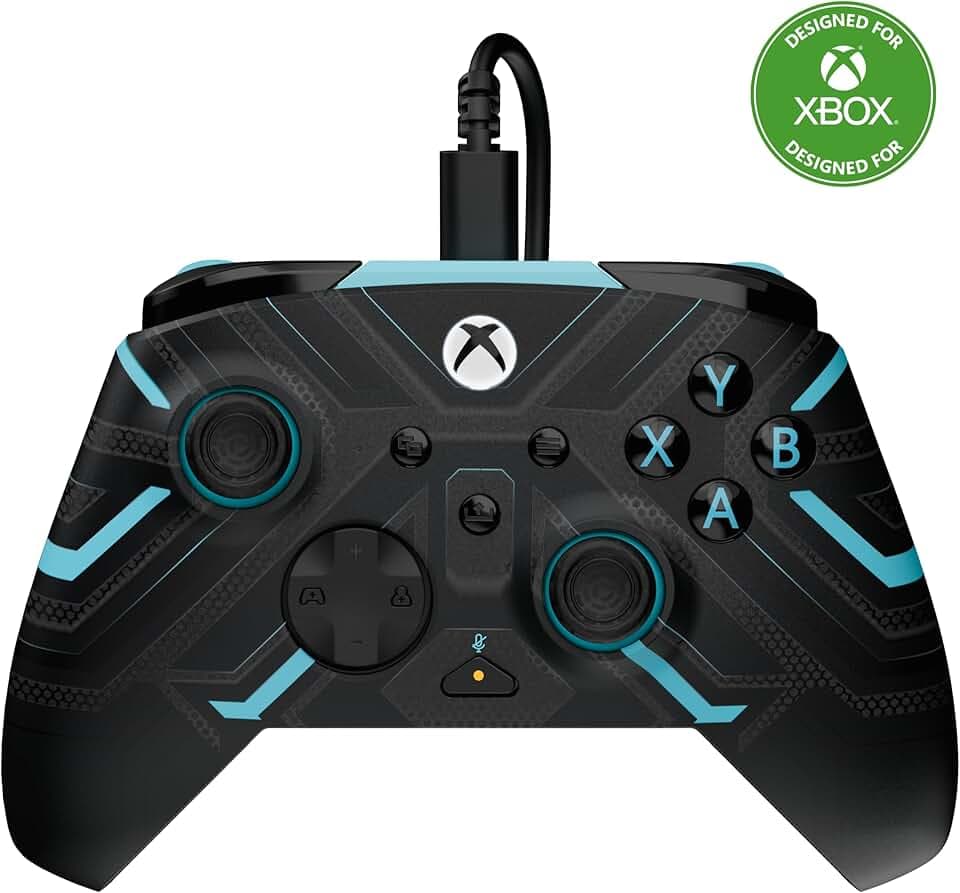 Turtle Beach Rematch Advanced Titan Steel Manette de jeu filaire - Licence Xbox Series XS, Xbox One et PC avec Phosphorescent, Boutons Programmables, Gâchettes, commandes audio et câble de 2.5 m