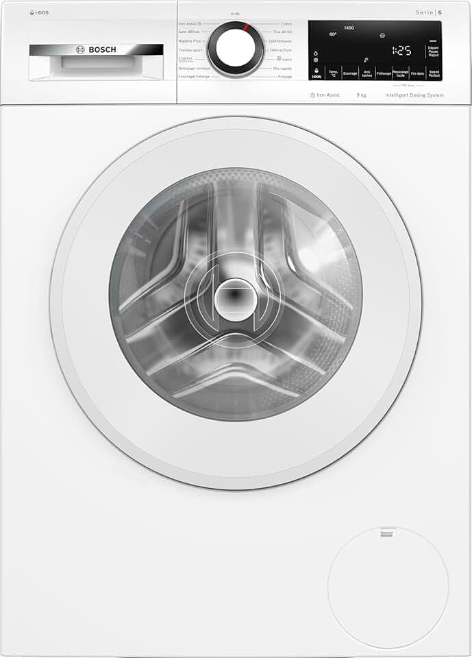 Bosch WGG244F1FR, Série 6, Lave-linge Pose-libre, 9 kg, 1400 trs/min, Blanc Étiquetage Énergétique