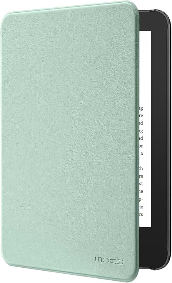 MoKo Étui Compatible avec 6" Kindle(11e Génération Modèle 2024/2022) & Version Internationale, Coque Légère avec Réveil/Sommeil Automatique pour 11e Gén e-Reader, Vert Matcha Certifié ClimatePartner
