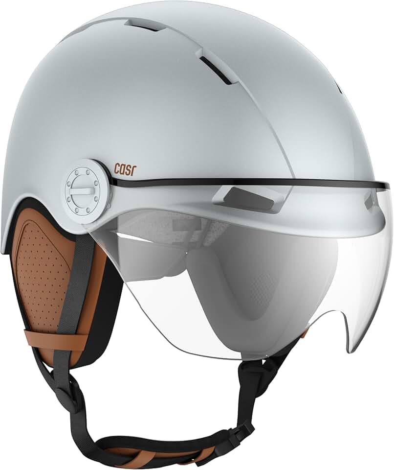 CASR Style - Casque Lifestyle Urbain pour Vélo & Trottinette Electrique - Visière Transparente & Cache-Oreille Amovibles - Confort Optimal pour Homme & Femme