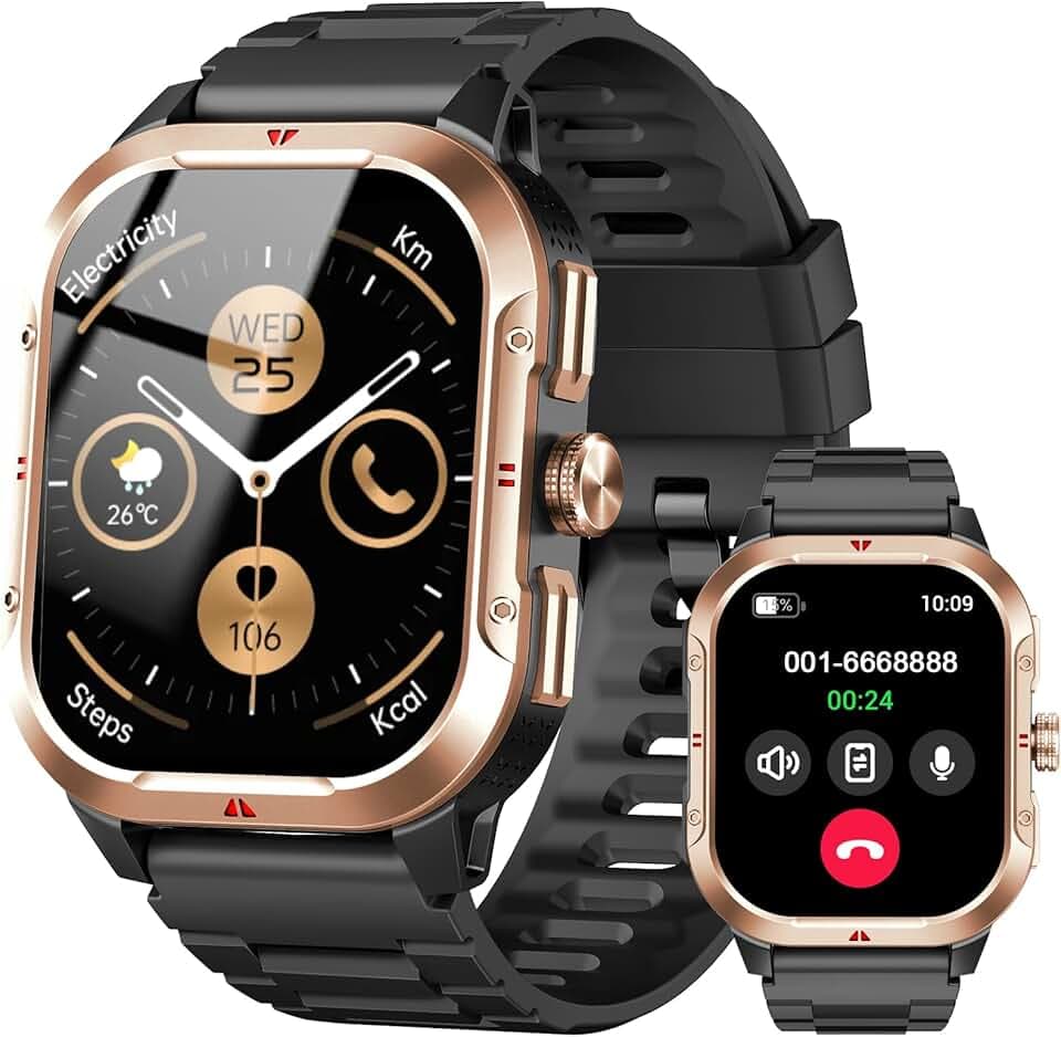 Montre Connectée avec GPS Intégré, Smartwatch Homme avec Appel Bluetooth, 110+ Sportifs, Montre Sport avec Podometre, Suivi Santé et Sommeil, Etanche IP68, 2.06" HD Smart Watch pour Android IOS, Rose