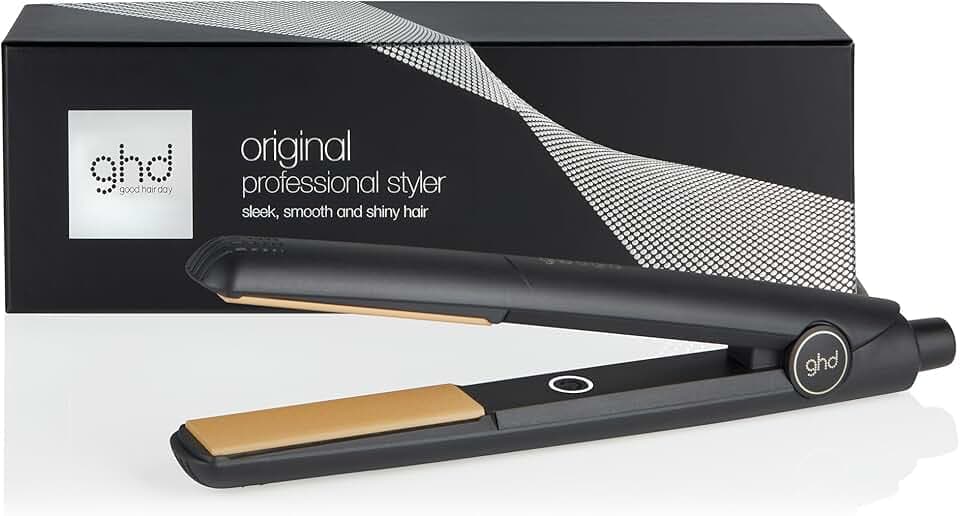 ghd - Lisseur cheveux ghd original - Fer à lisser professionnel (Noir) - Cheveux lisses, doux et brillants, sans chaleur extrême - Lisseur boucleur, design arrondi - Idéal pour tous types de cheveux