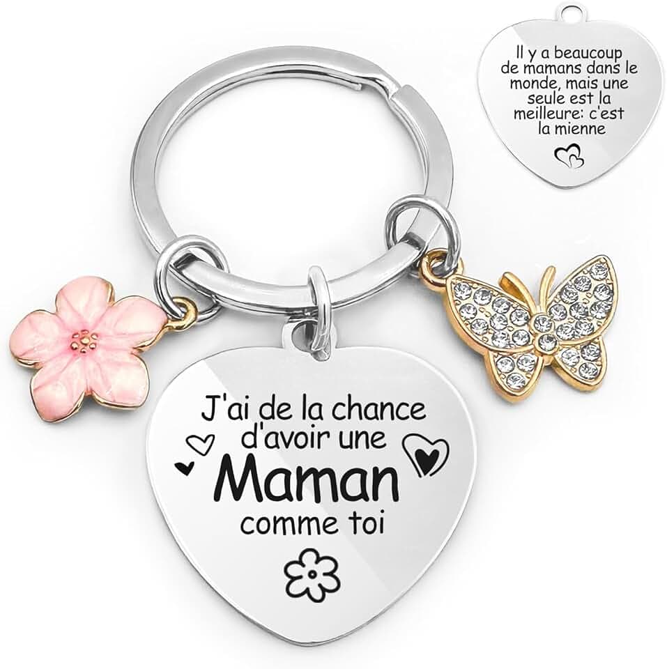 Porte-Clefs pour la Fête des Mères - Cadeau pour Maman, Idée Anniversaire et Noël