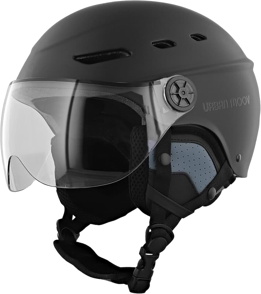 T'nB - Visor, Casque de Protection Vélo et Trottinette Electrique, pour Homme et Femme, Visière Transparente, Réglage Molette, Caches-Oreilles Détachables