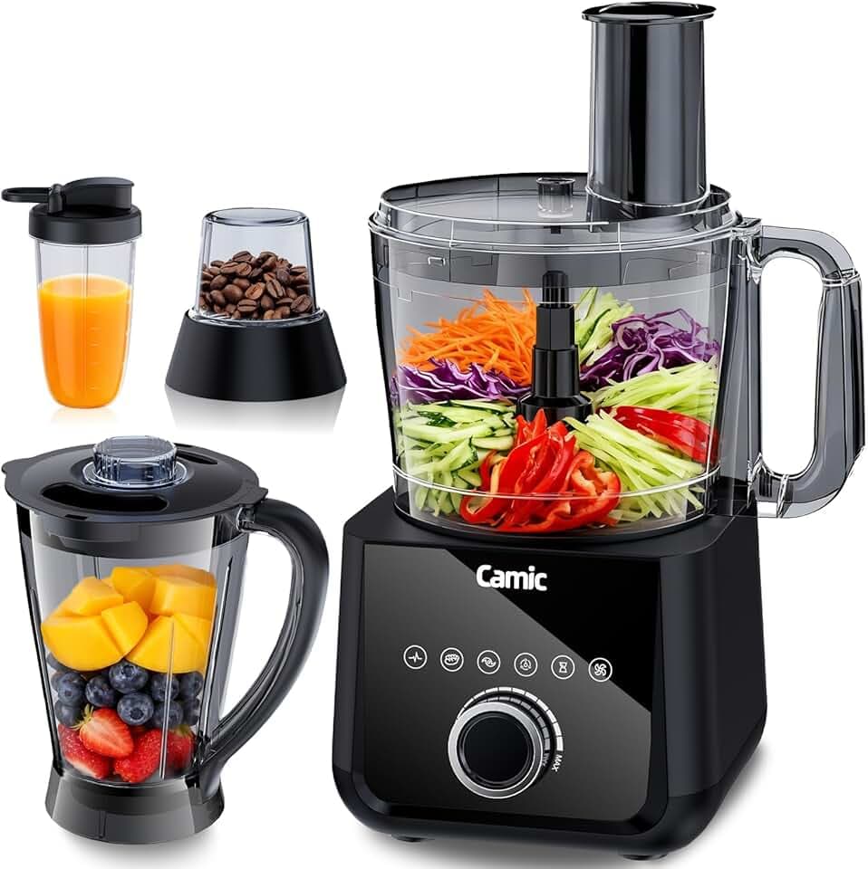 Camic Robot Cuisine Multifonction 1500W - Compact Robot Culinaire avec Bol 2.5L, 6 Fonctions, PowerChop, Disque 3 en 1, Assemblage facile pour une Variété de Tâches de Cuisine