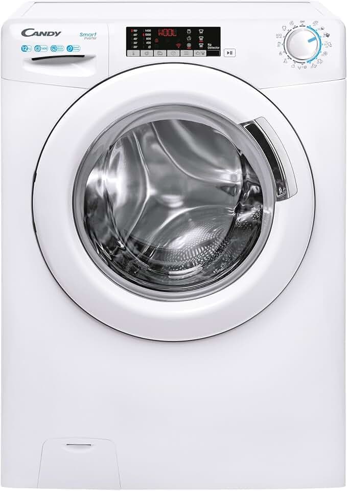 CANDY - Lave-Linge Hublot - Machine à Laver 12kg/1400 trs/min - Classe Énergétique B - 15 Programmes - NFC, Ecran Digital, Mix Power System - Blanc - 67 x 60 x 87 cm - Modèle CS1412TME/FR Étiquetage Énergétique