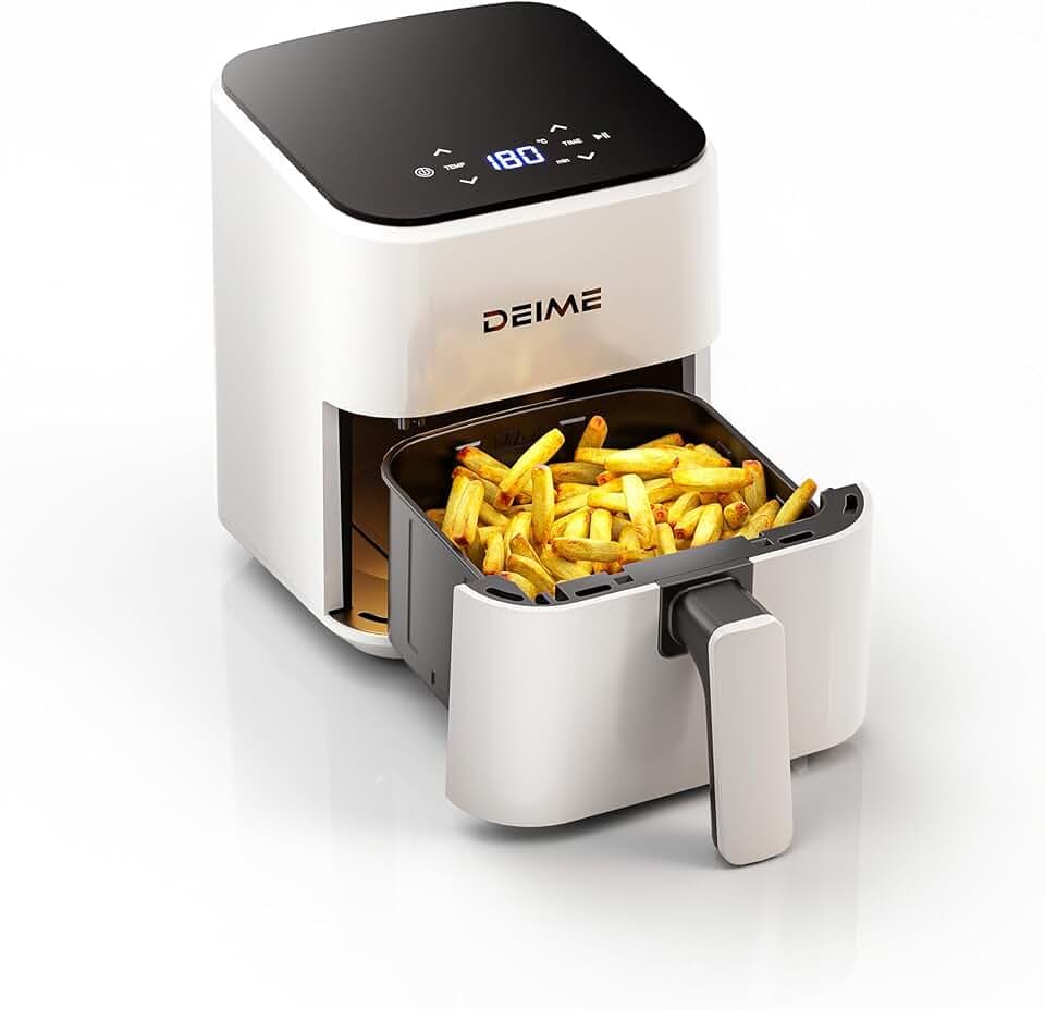 DEIME Friteuse à air 2,5 L,petite friteuse numérique compacte pour économiser de l'espace,cuire, réchauffer,rôtir pour des repas rapides et faciles,mini compacte et silencieuse,antiadhésive