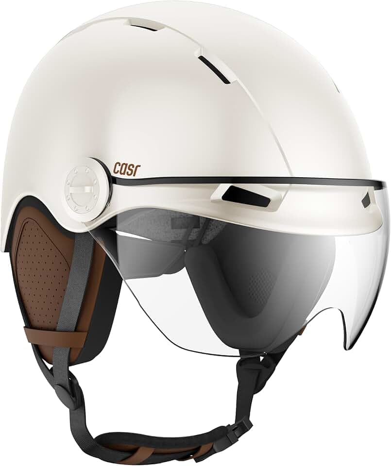 CASR Style - Casque Lifestyle Urbain pour Vélo & Trottinette Electrique - Visière Transparente & Cache-Oreille Amovibles - Confort Optimal pour Homme & Femme